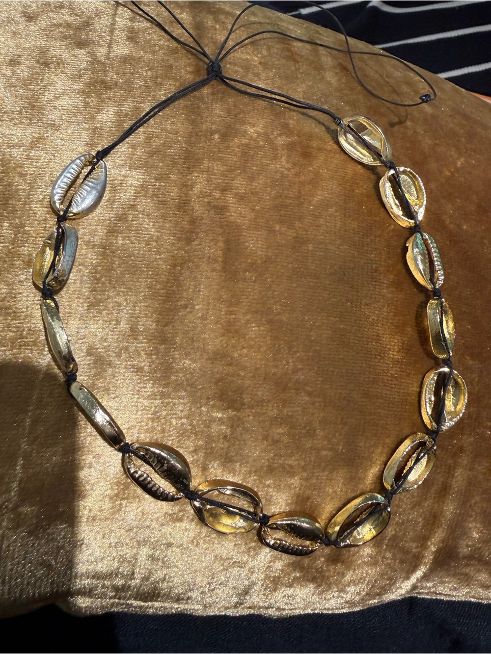 Handcrafted Gold-Tone Cowrie Shell Necklace - Women Jewelry